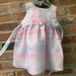 La Princess pale blue, pink Toddler GIRLS Easter / Party dress. Size 12 months